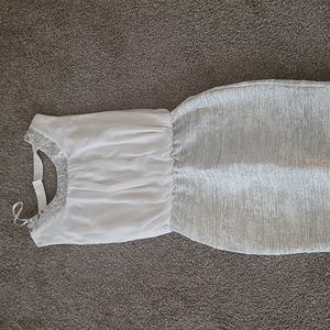 Backless silver dinner dress